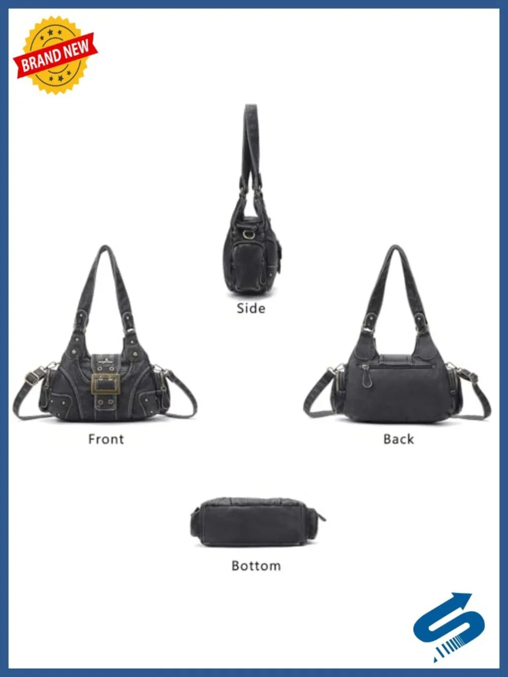 Vegan Leather Hobo Purse Women Adjustable Crossbody Handbag Multi-Pocket Y2K